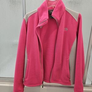 The North Face Women's Pink and Gray Fleece Jacket